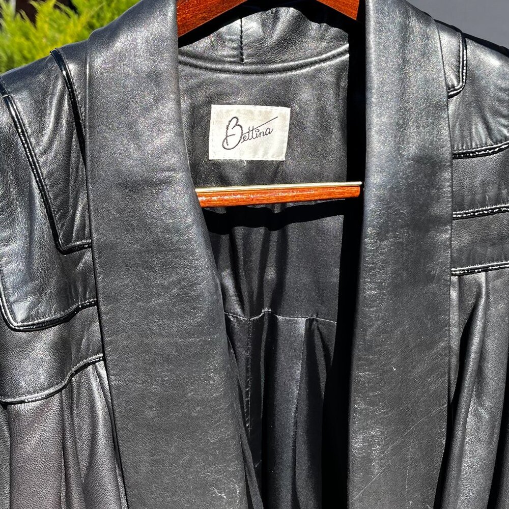 Vintage Bettina Black Leather Duster (No Size, but guessing L) - Picture 4 of 4